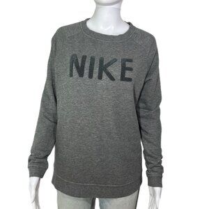 PRE-OWNED - Nike Grey Raised Logo Sweatshirt - Size Small